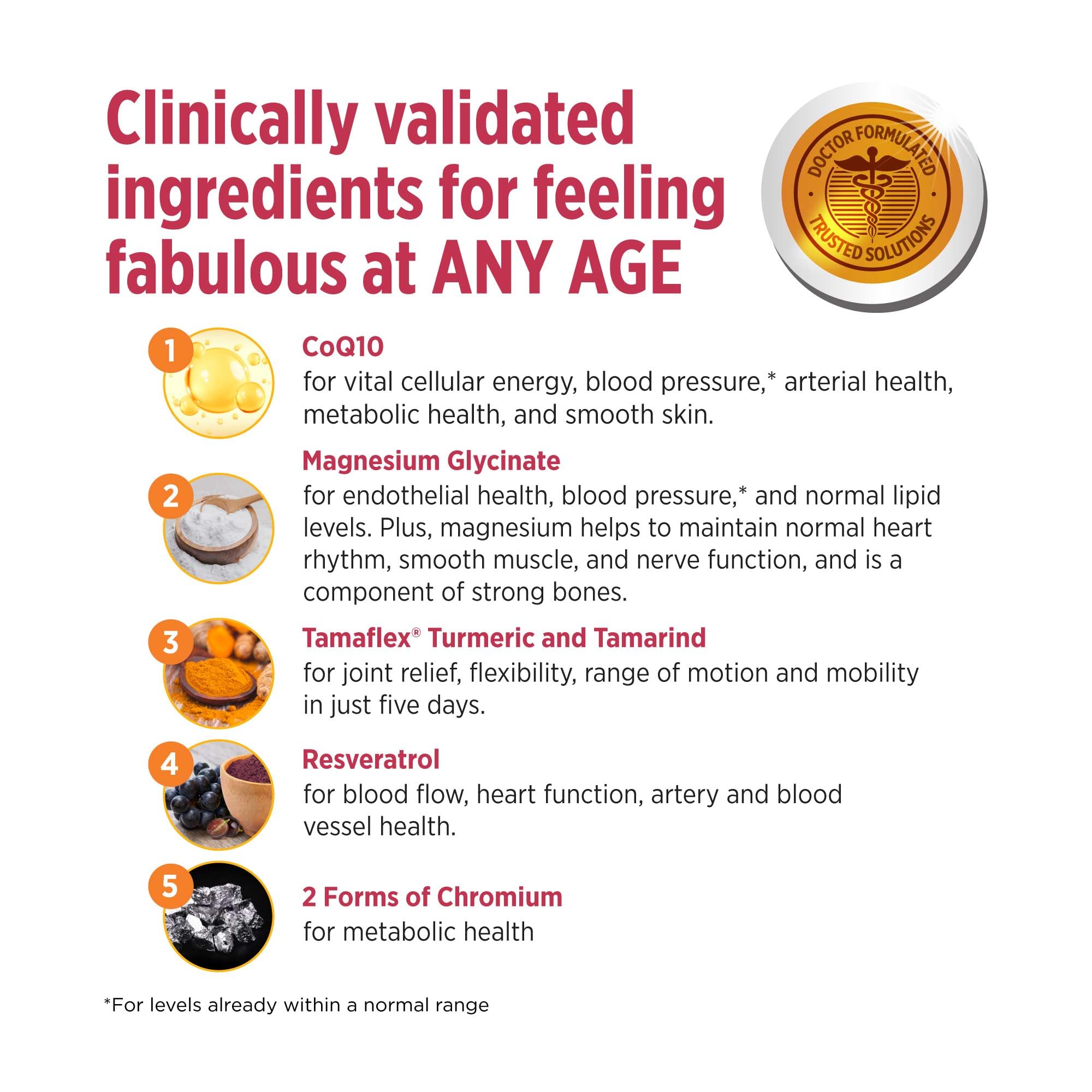 DOCTORS' PREFERRED etiqueta nutricional enfatizando ingredientes clínicos