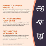 Doctor's Recipes tableta disolviéndose en la boca mostrando absorción sublingual rápida