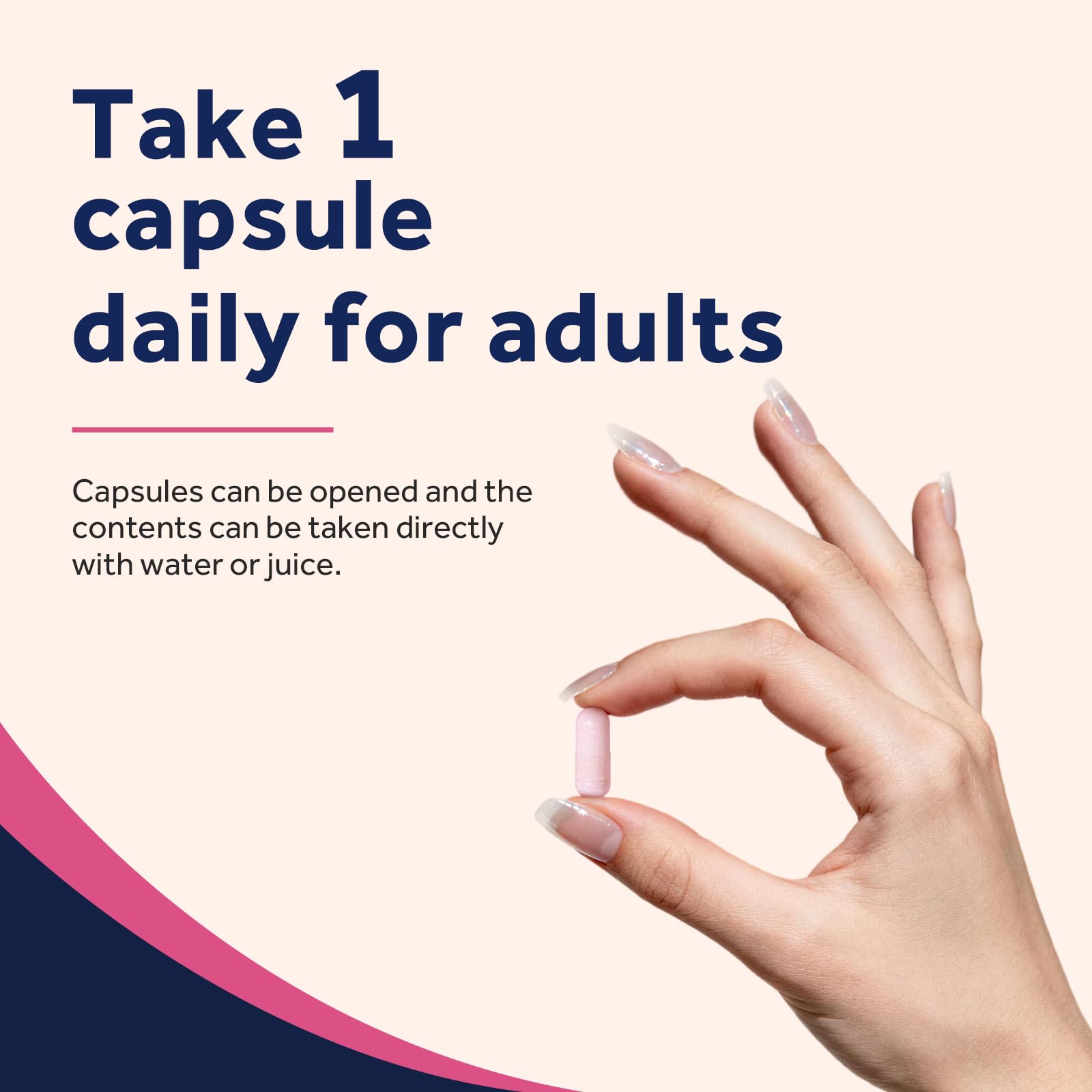 Doctor's Recipes cápsula junto a moneda para comparar tamaño y facilitar la dosificación