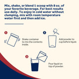 Doctor's Recipes comparación de tamaño del envase, rendimiento y porciones