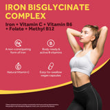 Doctor's Recipes etiqueta con hierro bisglicinato y vitaminas, información clara