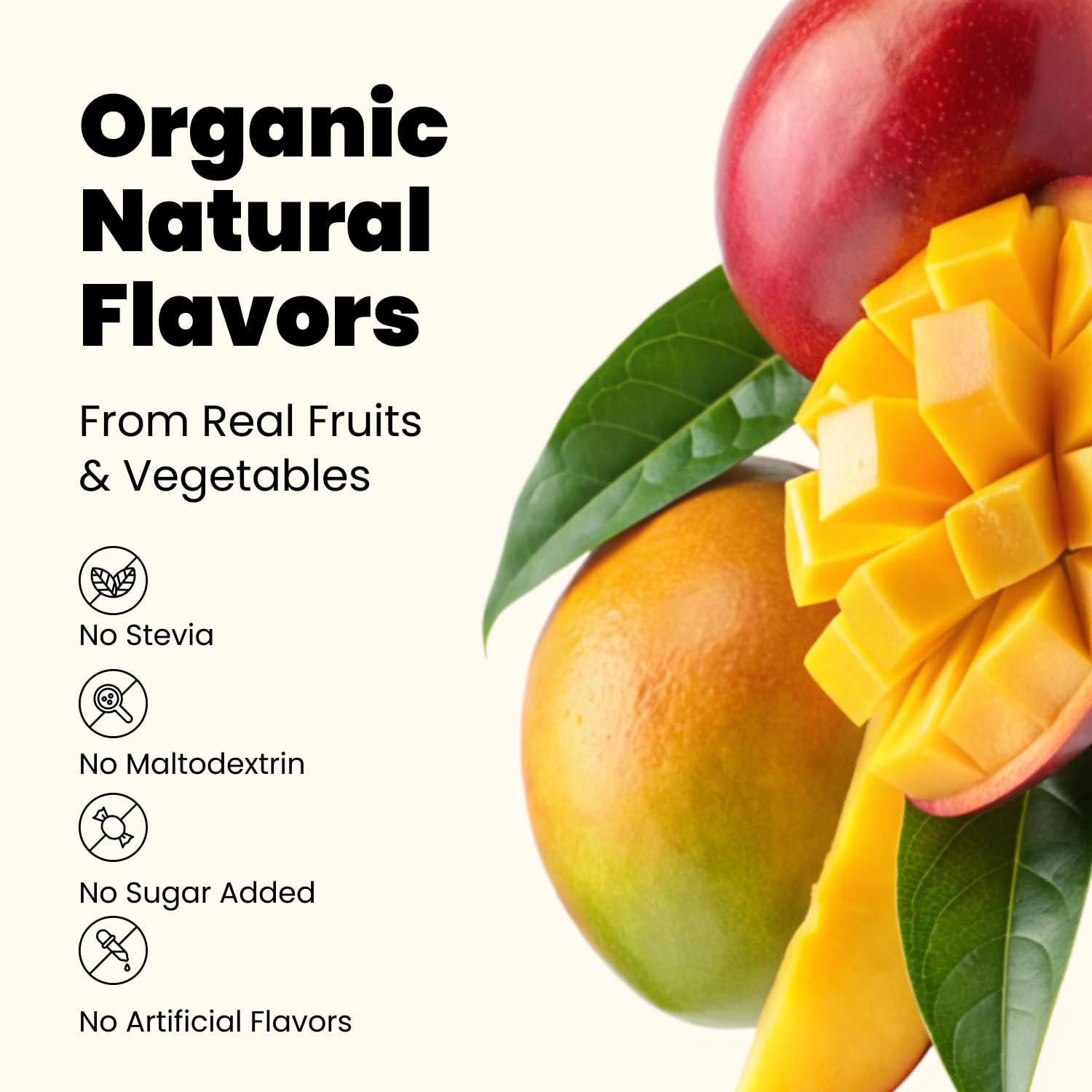 doingwell polvo textura mango, muestra mezcla homogénea y natural