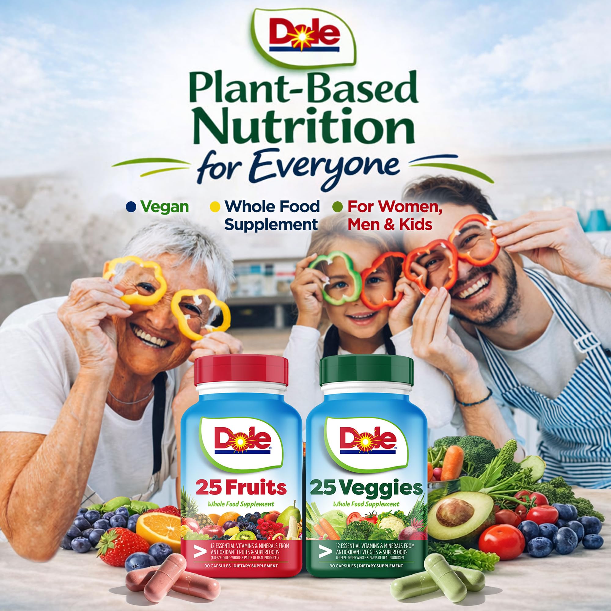 Dole detalle de etiqueta nutricional para verificar ingredientes clave