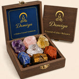 DOMIYA set 7 chakras en caja de madera lista para regalar y organizar