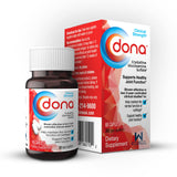 Dona frasco frontal mostrando etiqueta clara y beneficio de apoyo articular