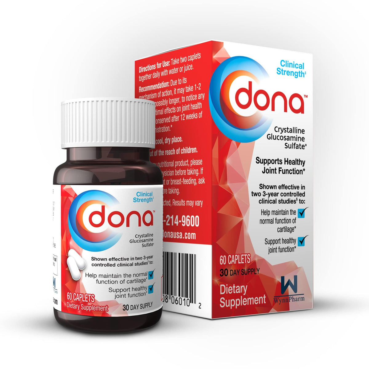 Dona vista frontal del envase mostrando marca y dosis, transmite confianza