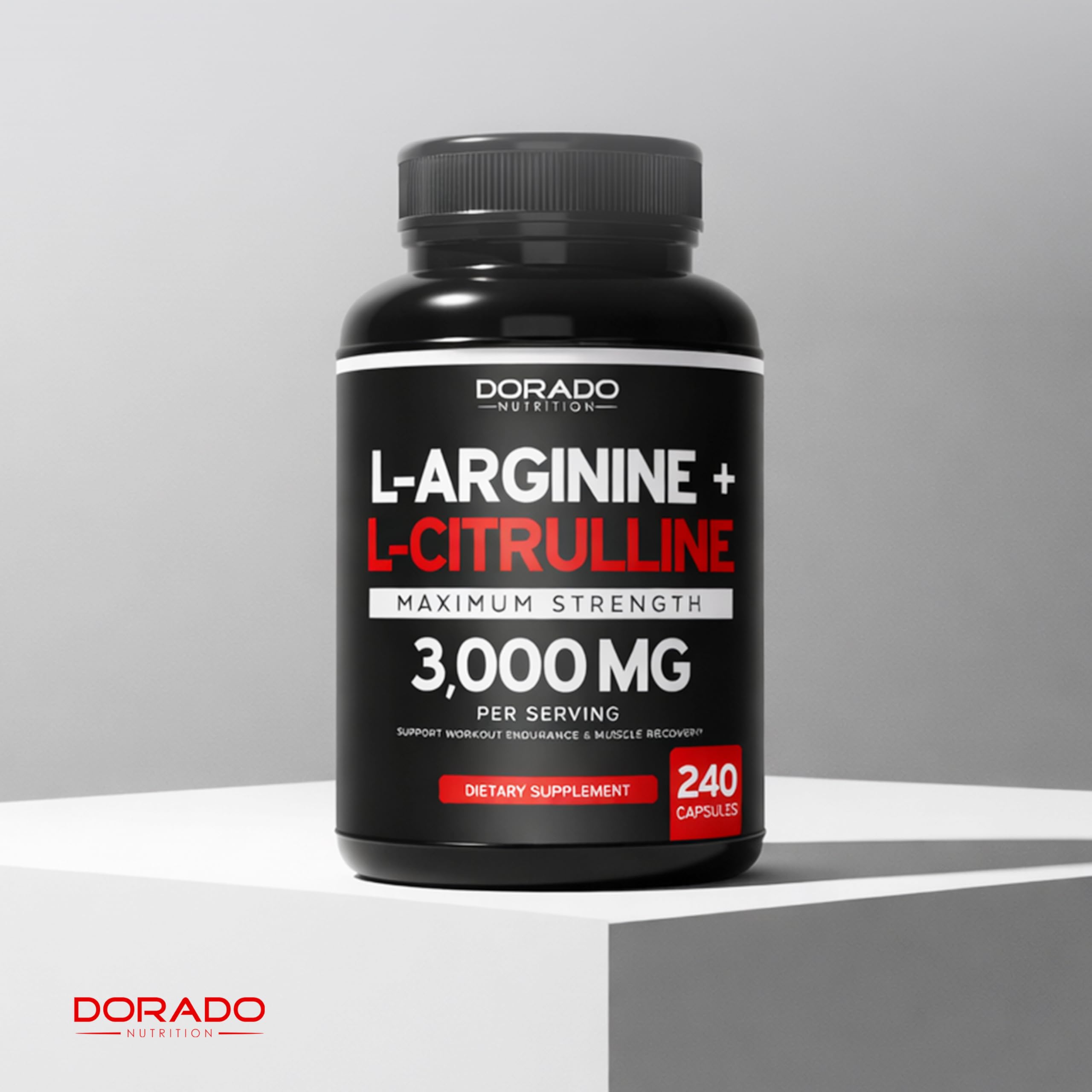 DORADO NUTRITION varias cápsulas sobre mesa ilustrando la dosis por servicio