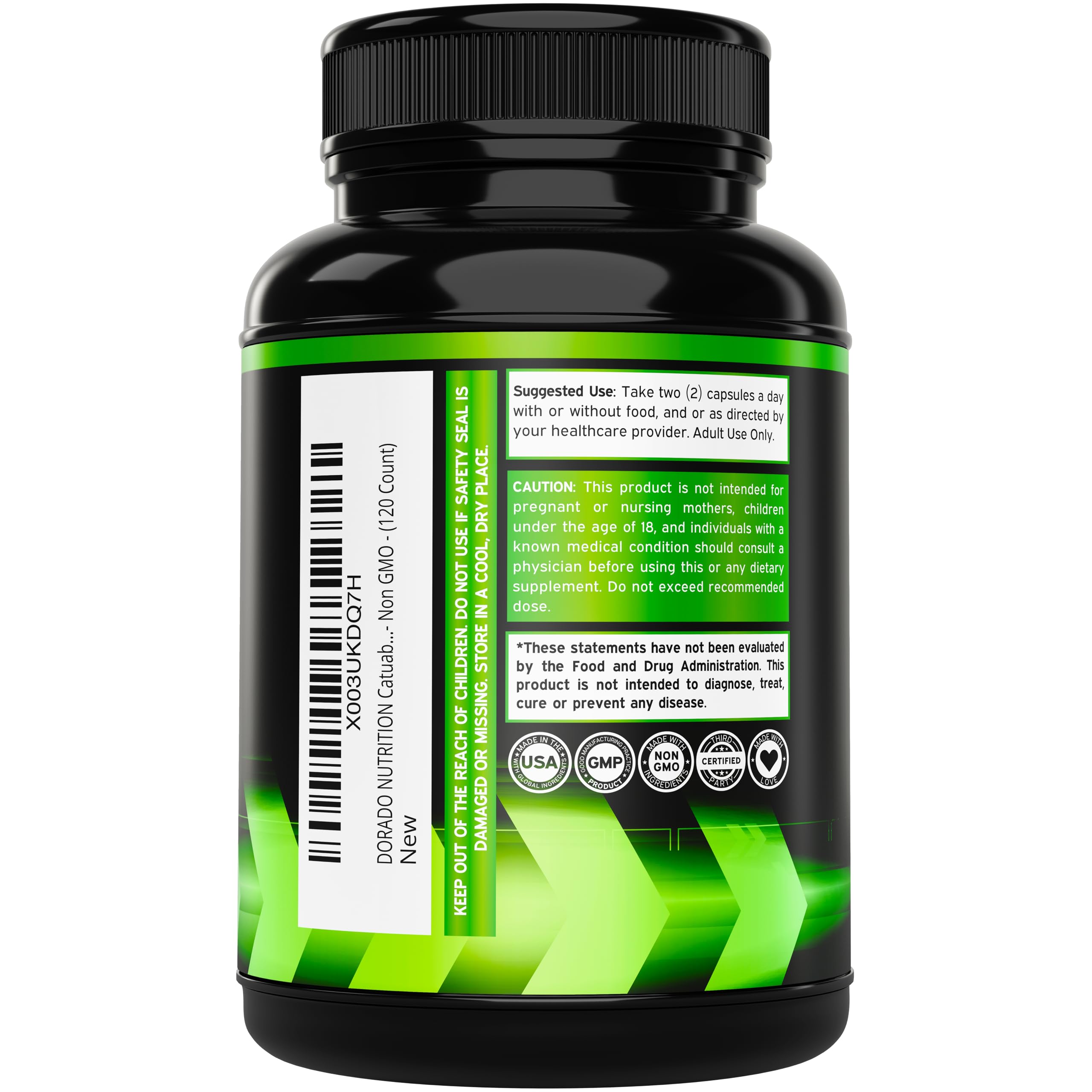 DORADO NUTRITION cápsulas en mano mostrando tamaño y facilidad de ingesta