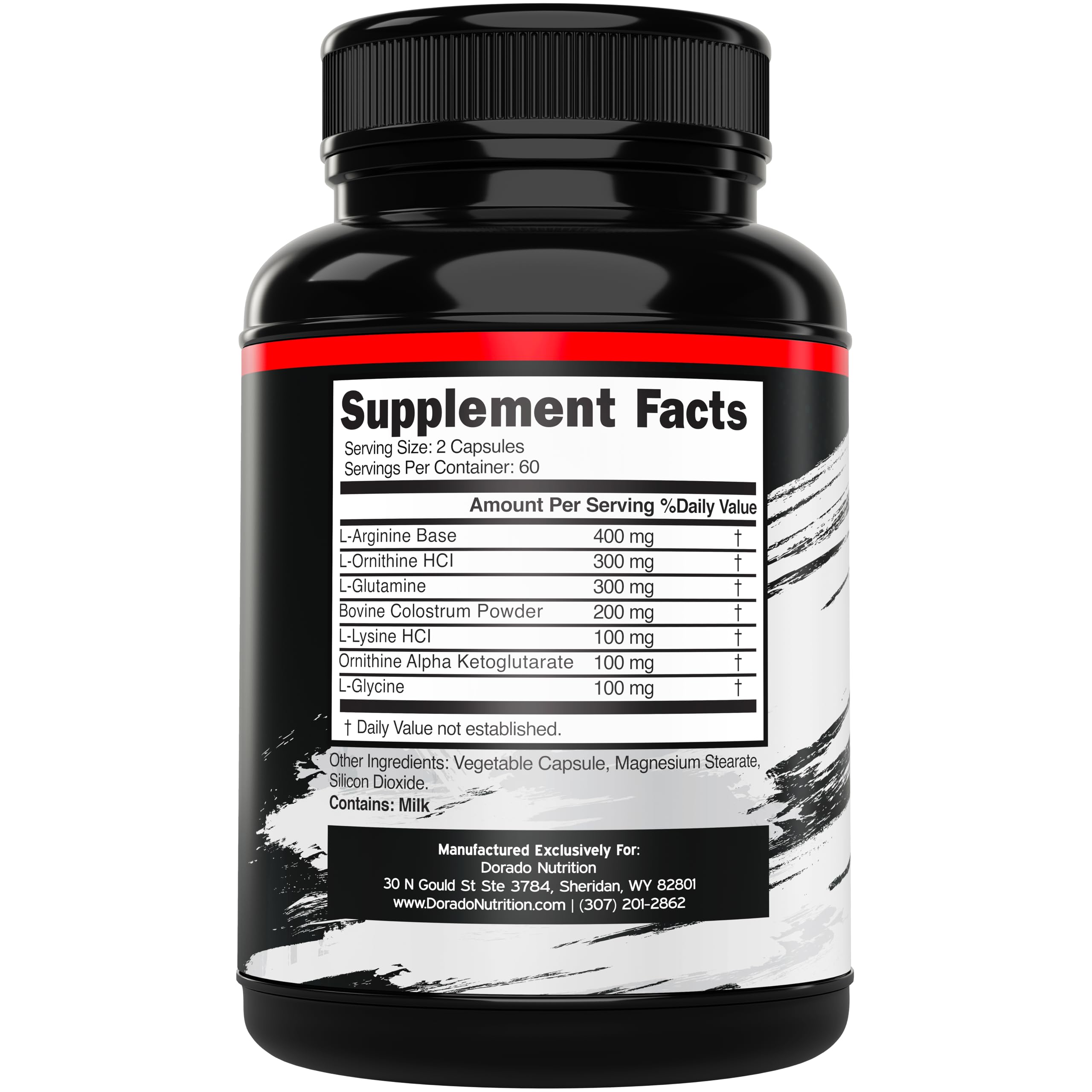 DORADO NUTRITION etiqueta nutricional legible con información de ingredientes