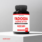 DORADO NUTRITION frasco junto a manos para comparar tamaño y dosis