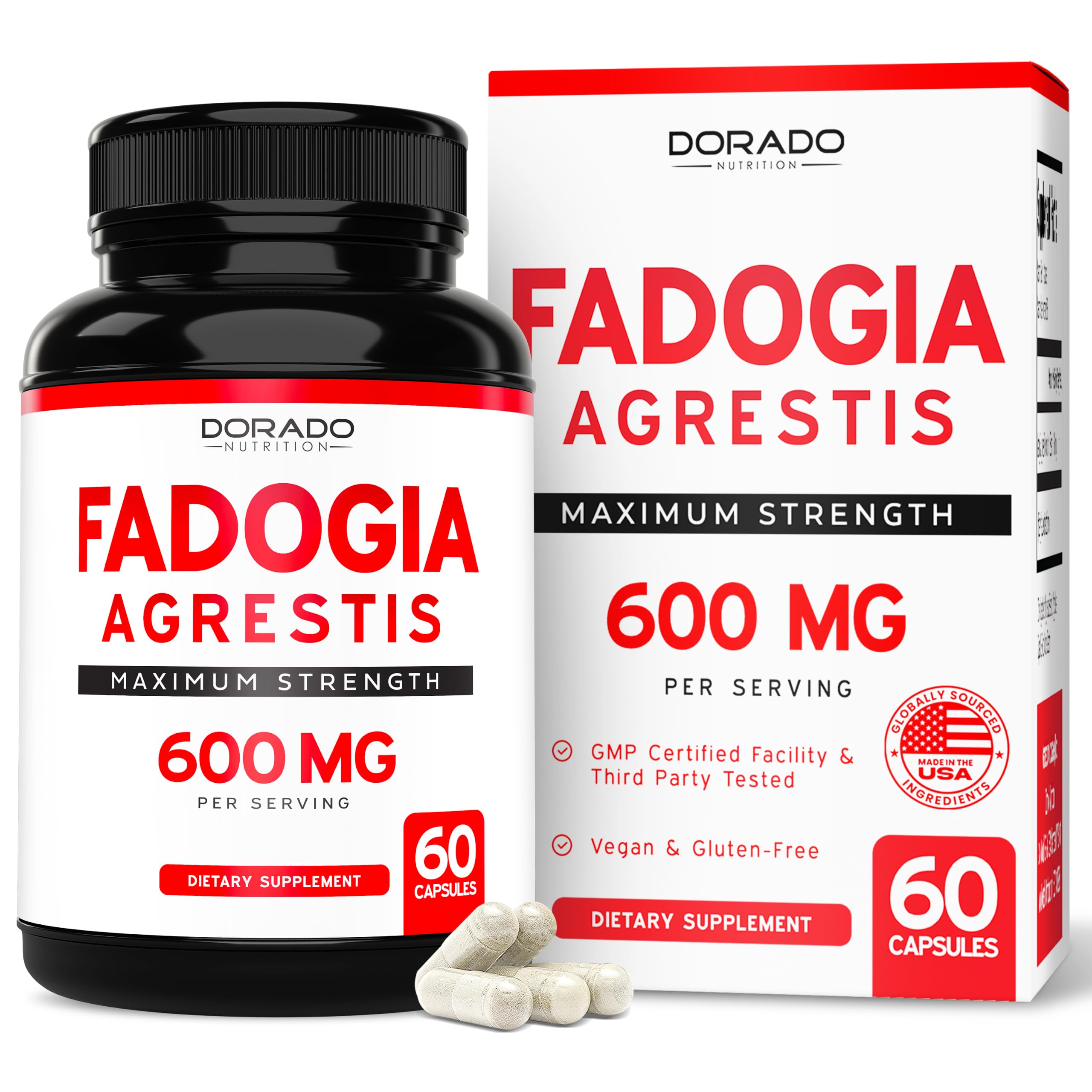 DORADO NUTRITION frasco frontal mostrando etiqueta clara y beneficios