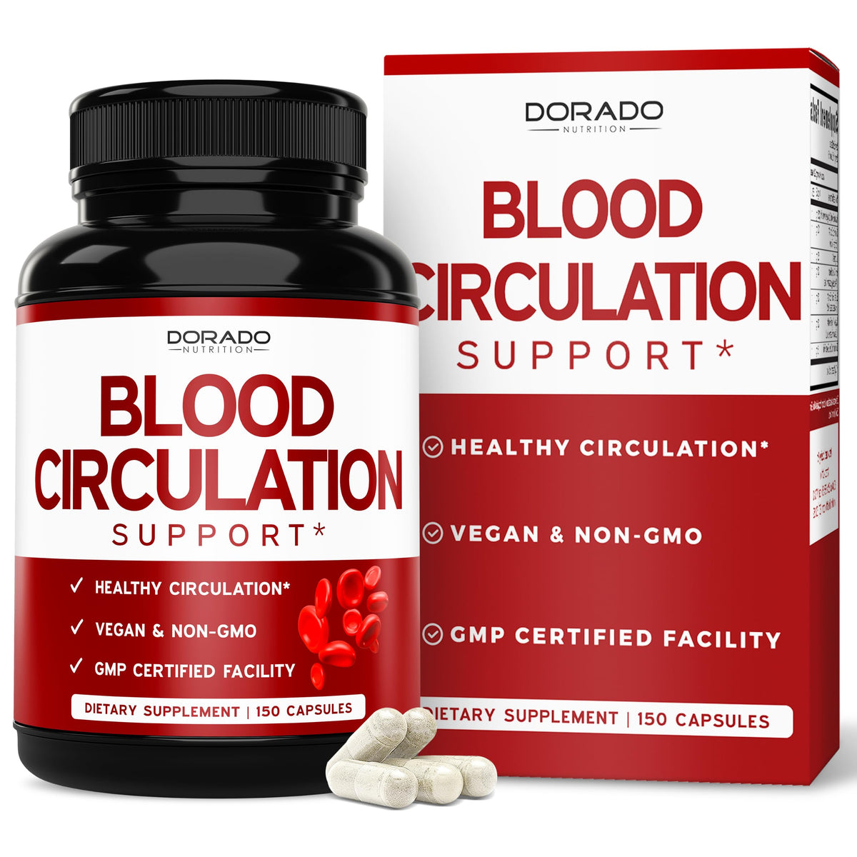 DORADO NUTRITION frasco delante mostrando la marca y beneficios