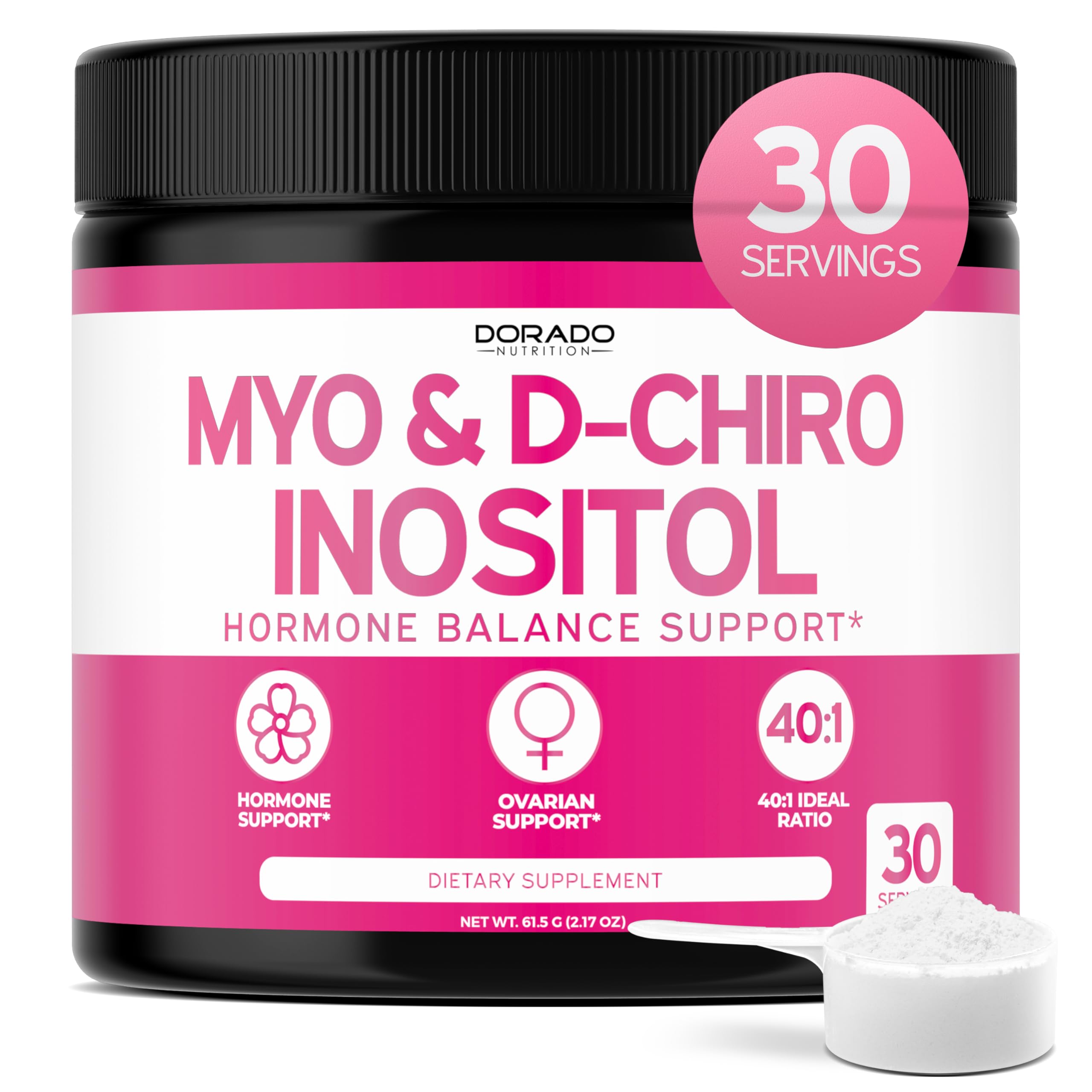 DORADO NUTRITION frasco frontal mostrando diseño y dosis por envase