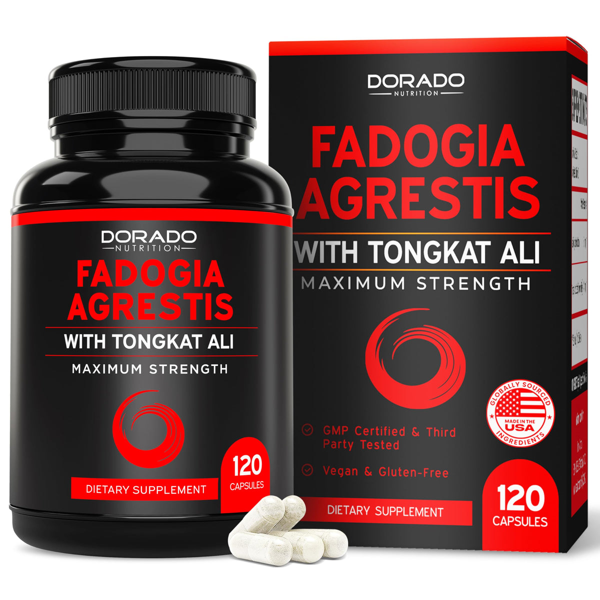 DORADO NUTRITION frasco frontal mostrando diseño y cantidad, confianza y claridad