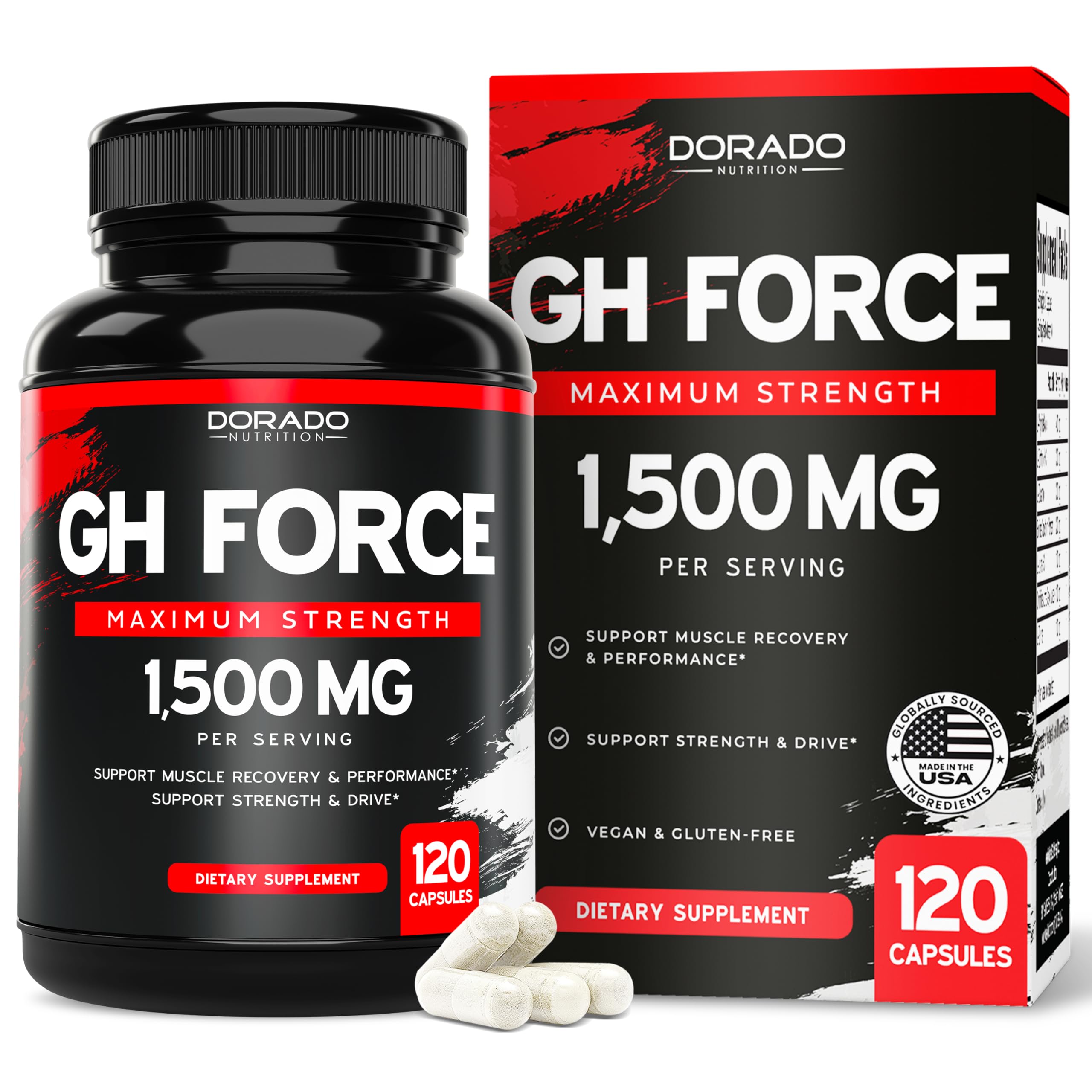 DORADO NUTRITION frasco frontal mostrando etiqueta clara y beneficio calidad