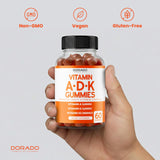 DORADO NUTRITION gomitas abiertas sobre mesa listos para consumir