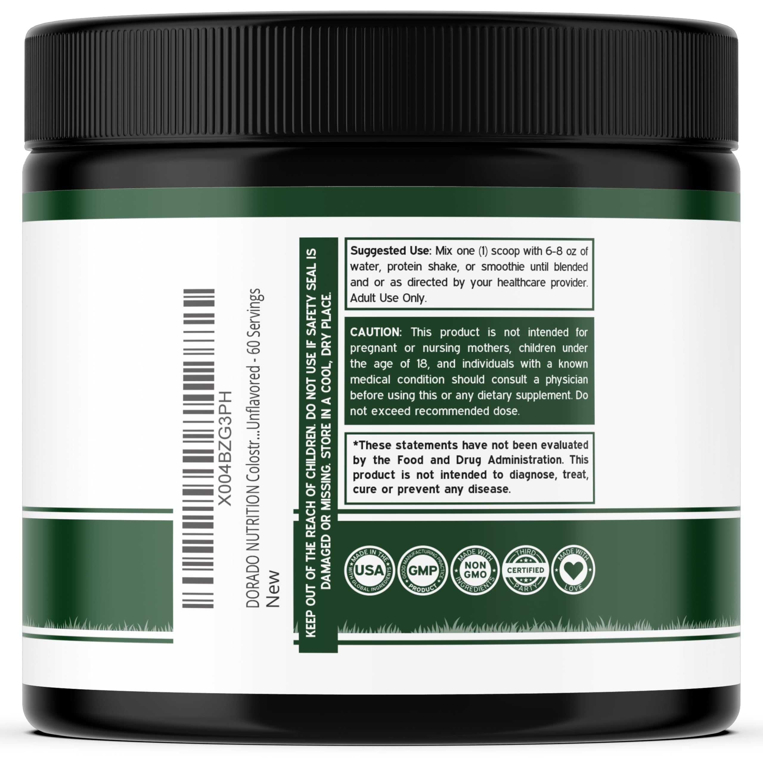 DORADO NUTRITION cuchara con porción para medir 1,5 g y dosificación exacta