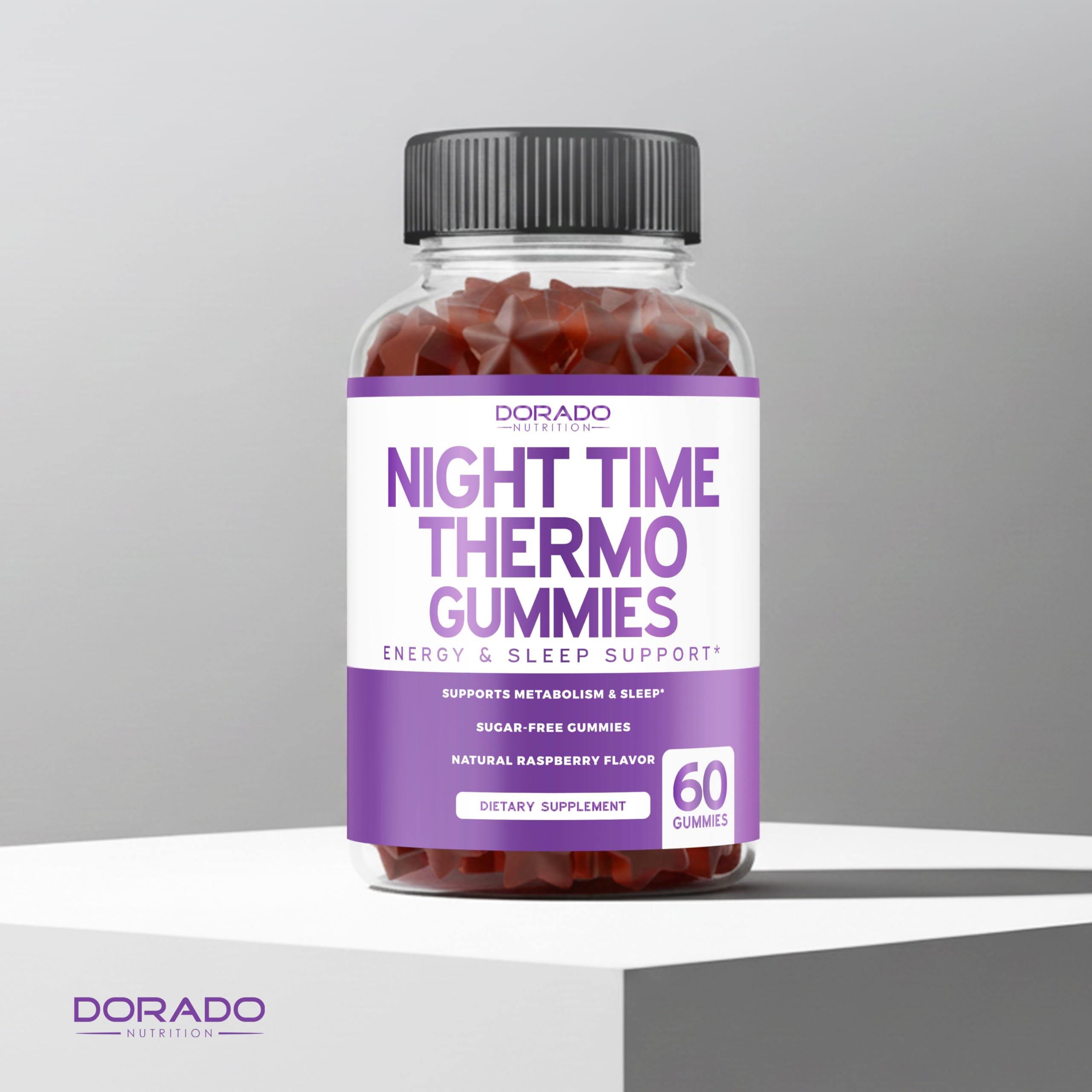 DORADO NUTRITION producto en mesita nocturna junto a almohada, uso nocturno relajante