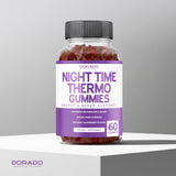 DORADO NUTRITION producto en mesita nocturna junto a almohada, uso nocturno relajante