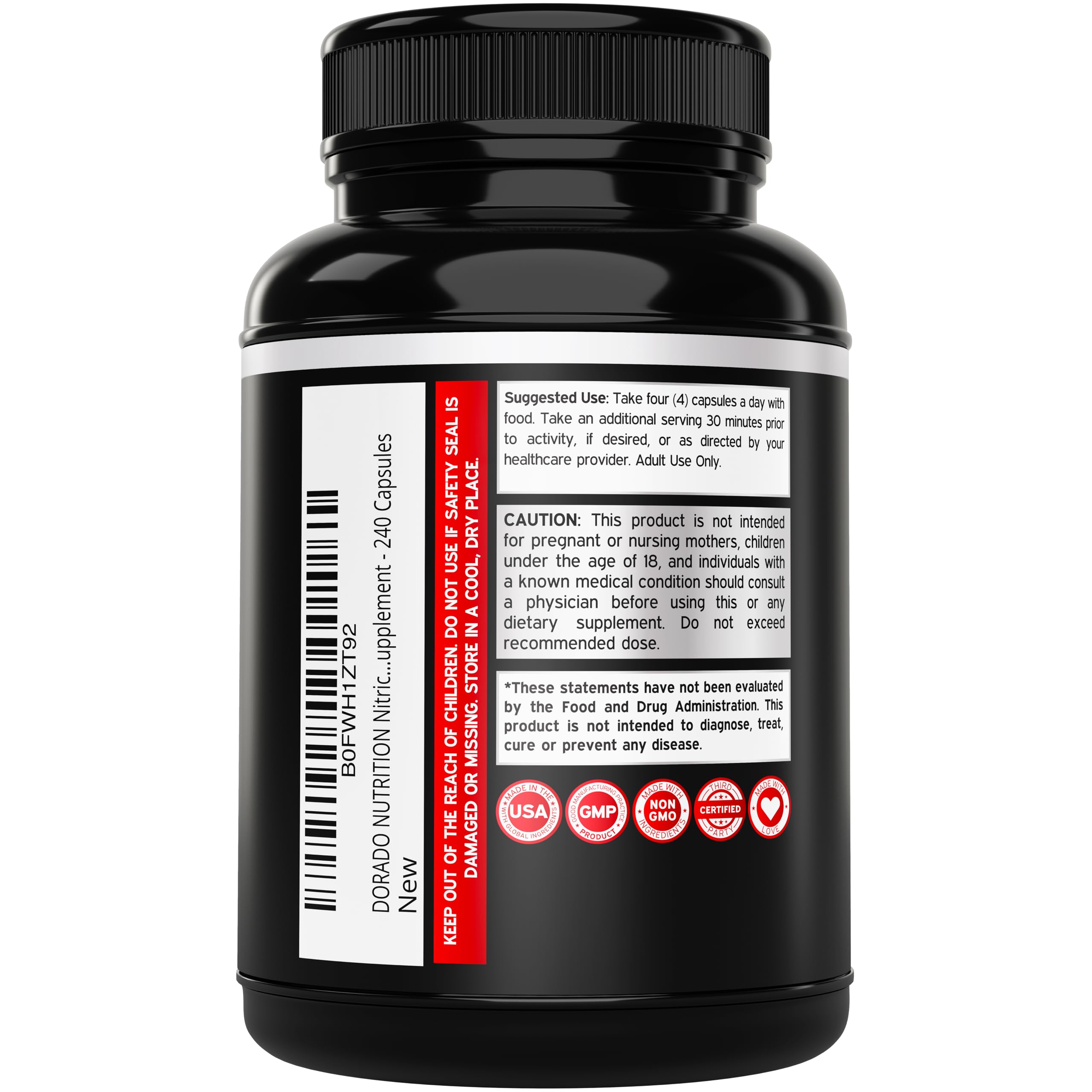 DORADO NUTRITION cápsulas en mano para comparar tamaño y dosificación fácil
