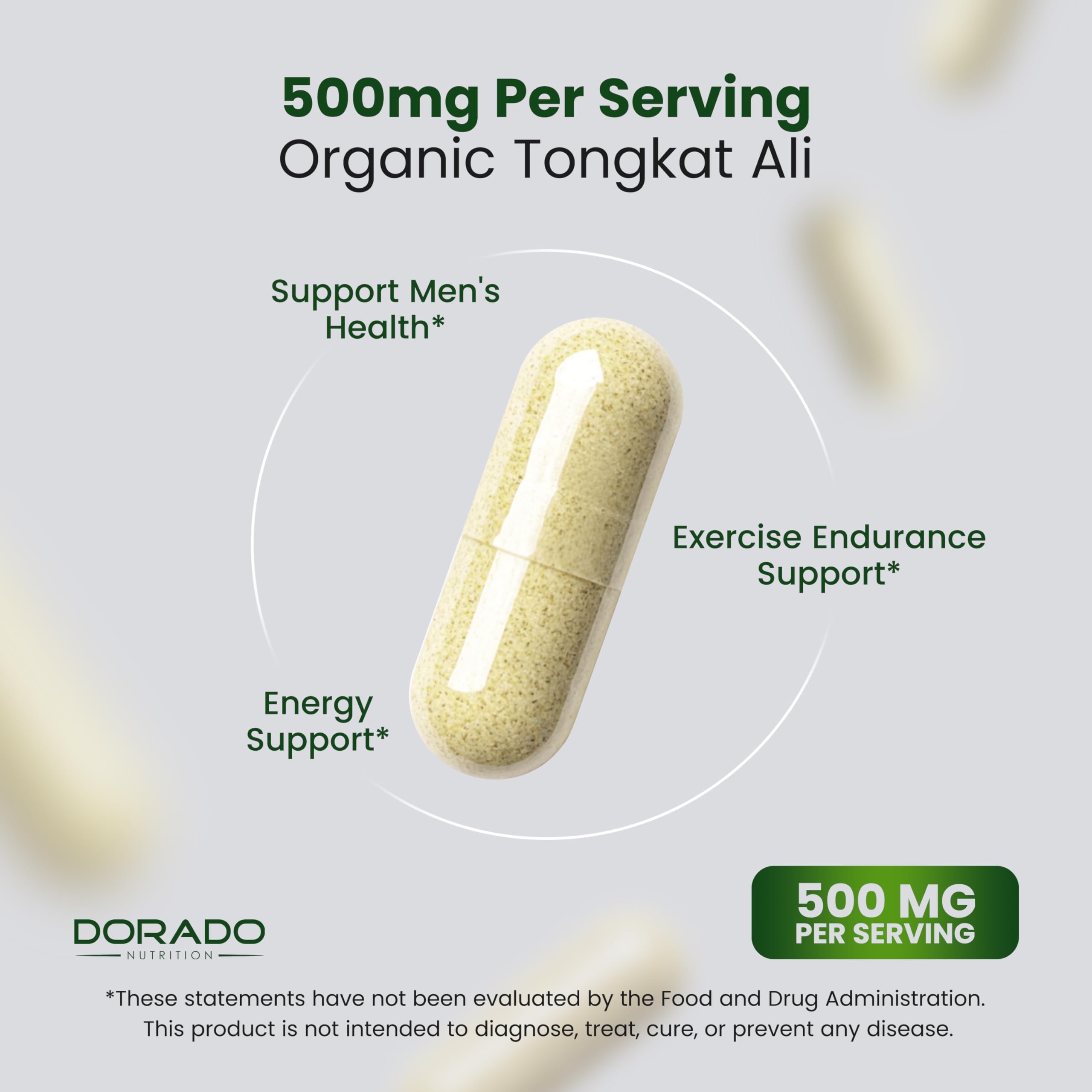 DORADO NUTRITION frasco en mano para comparar tamaño y dosis diaria