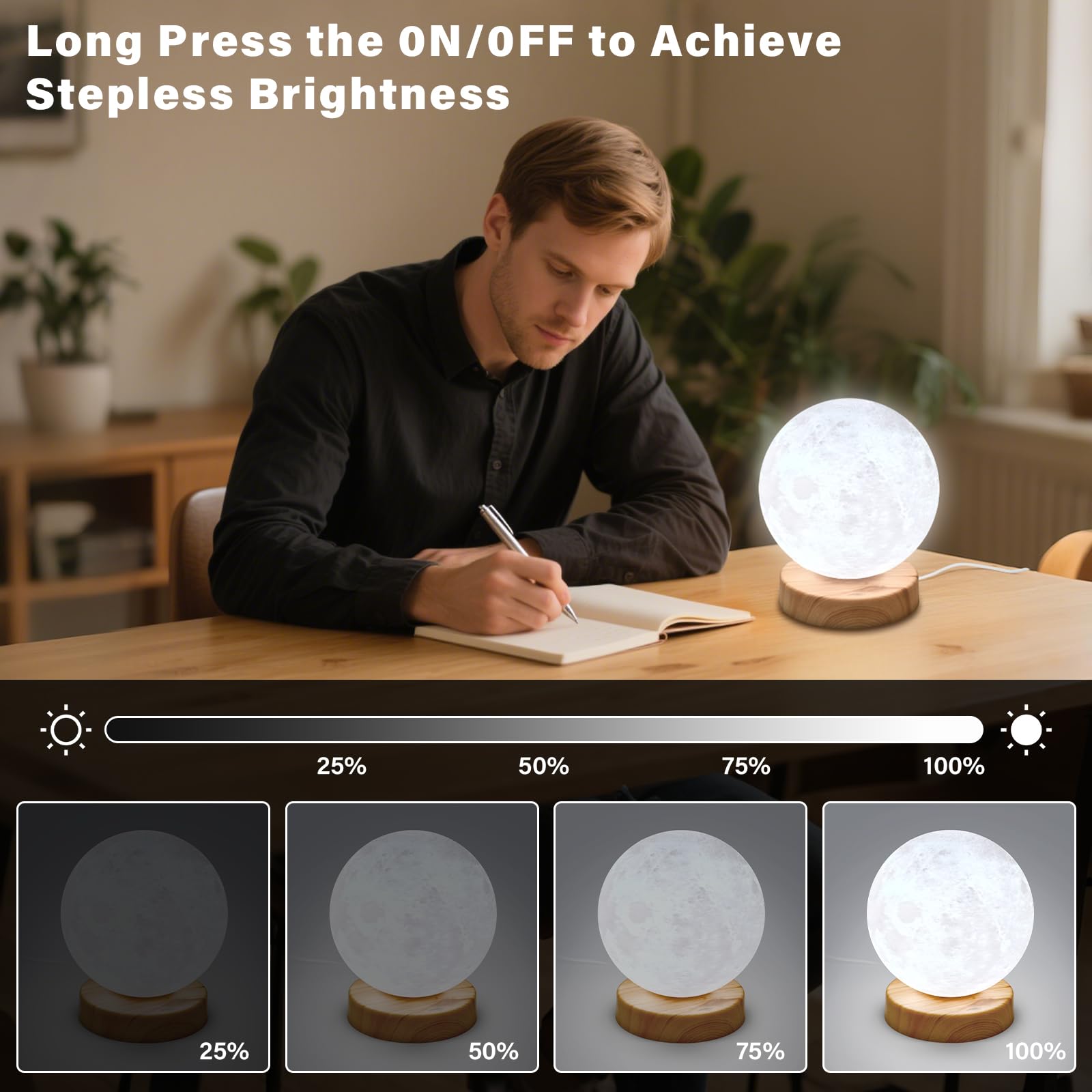 Doraubia en escritorio proporcionando iluminación focal para trabajo