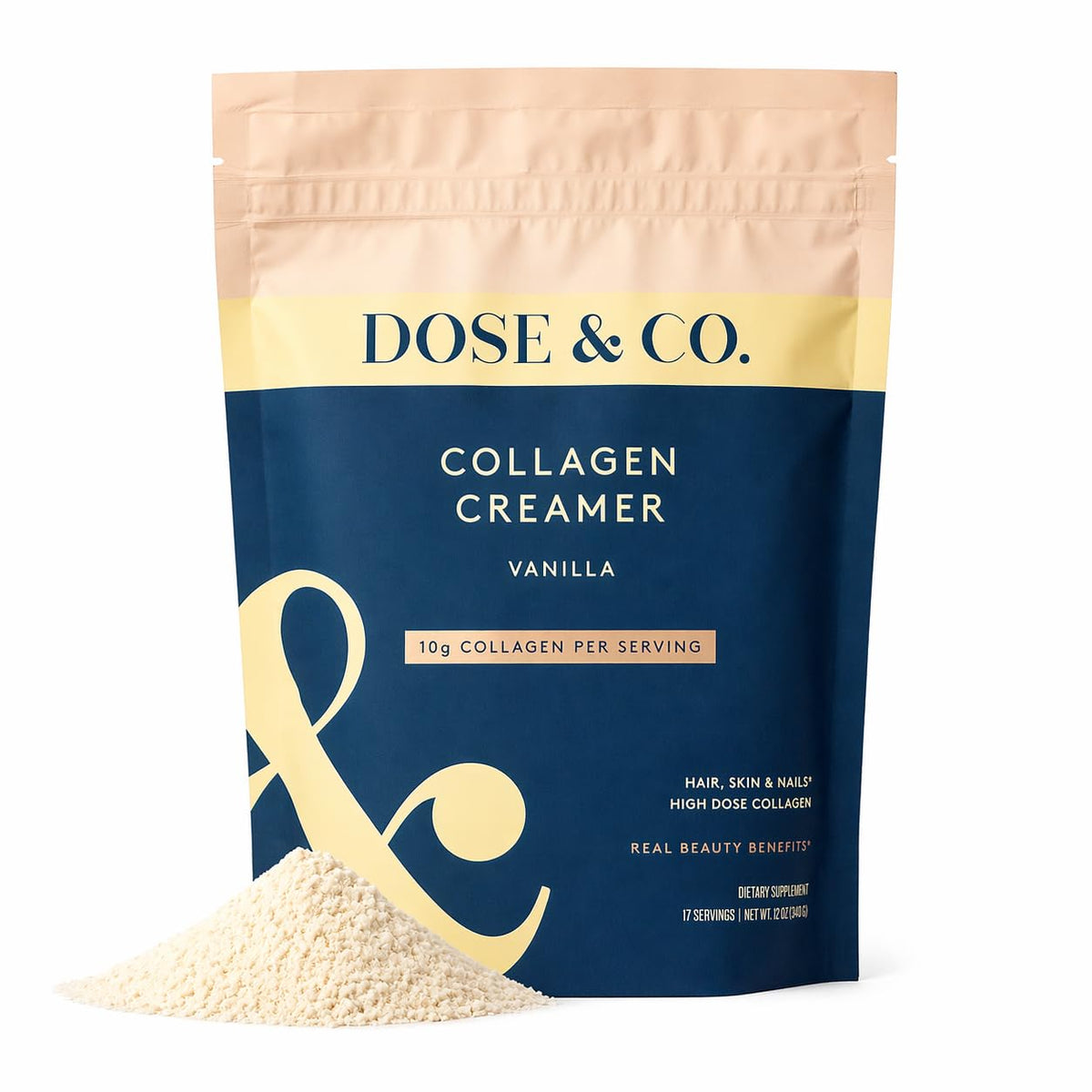DOSE & CO. frente del paquete mostrando la marca y beneficio de nutrición