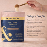 DOSE & CO. polvo en cucharada con textura cremosa que facilita mezcla rápida
