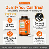 dose + remedy etiqueta nutricional en primer plano con información de dosificación clara