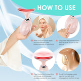 Doset en uso en rostro de mujer, masaje cómodo para cara y cuello