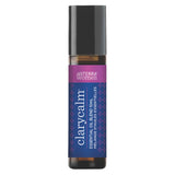 doTERRA Clary Calm botella frontal con diseño claro y beneficios aromáticos