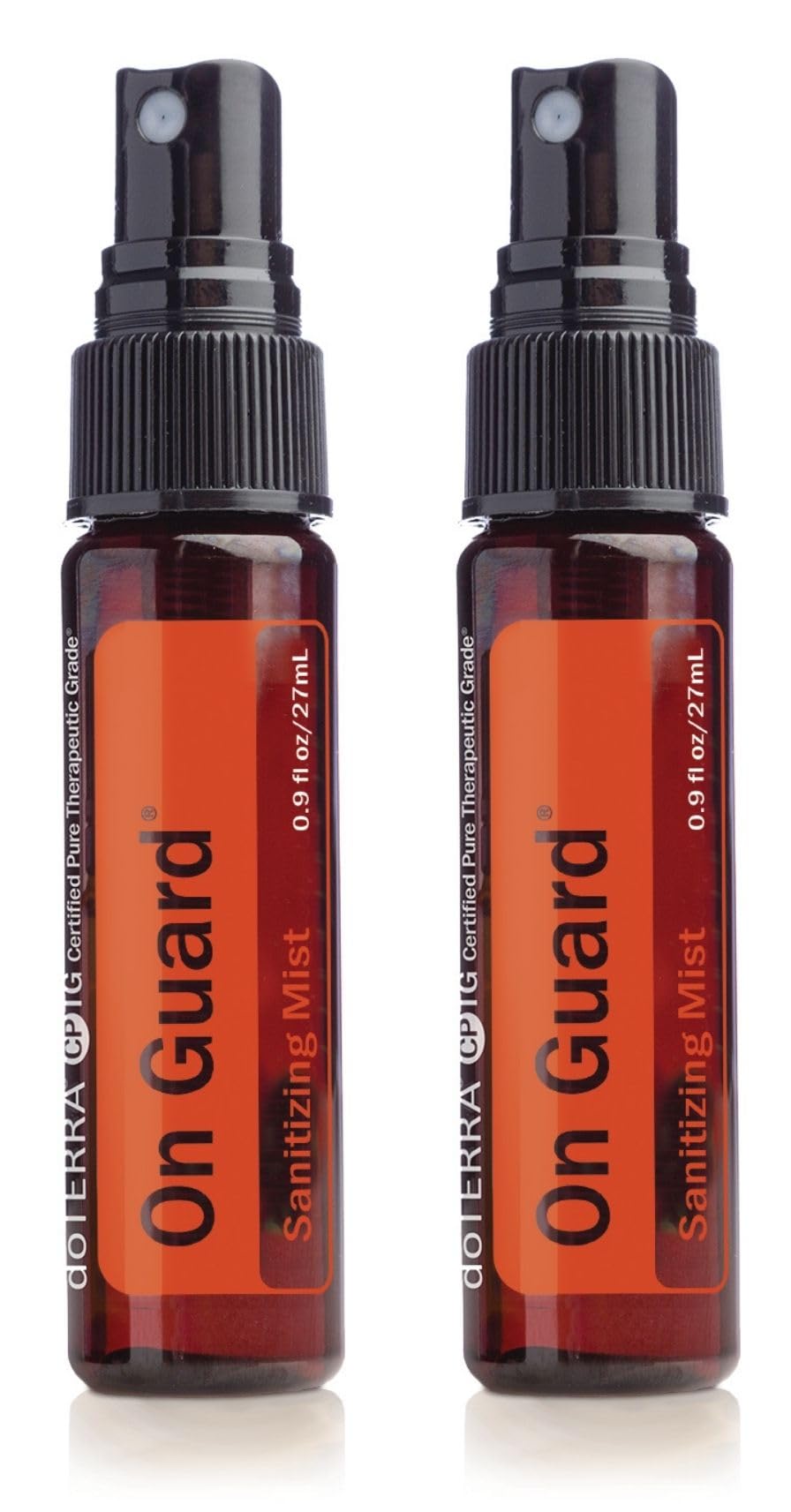 doTERRA bruma On Guard frontal mostrando el pack y uso portátil