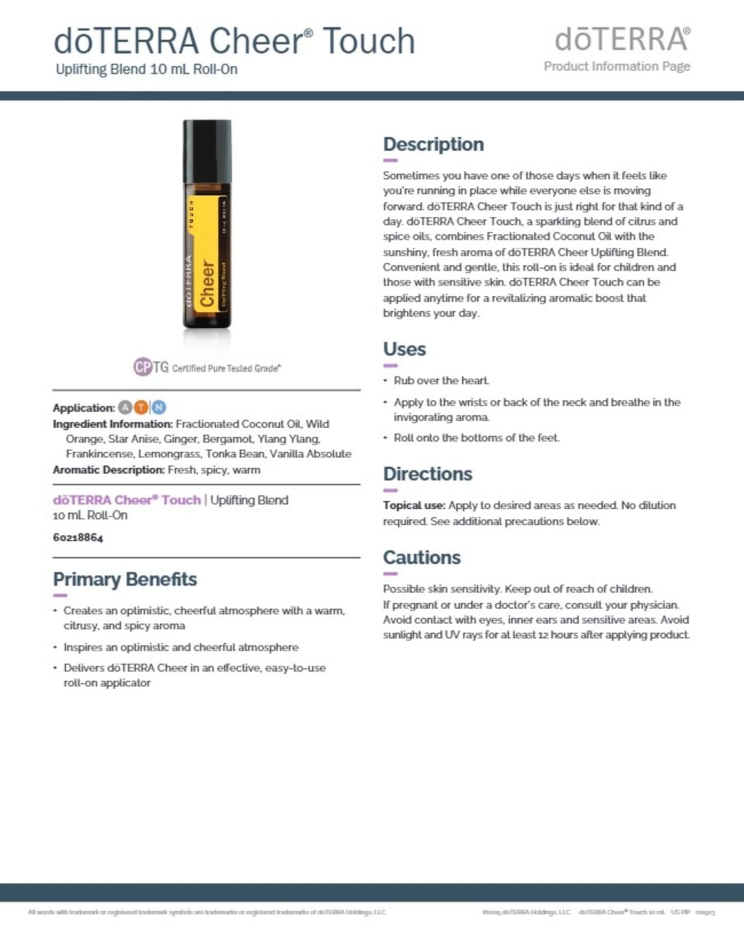 doTERRA ambiente lifestyle con roll-on Cheer crea sensación alegre