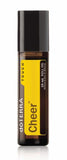 doTERRA roll-on Cheer vista frontal muestra tamaño portátil y comodida
