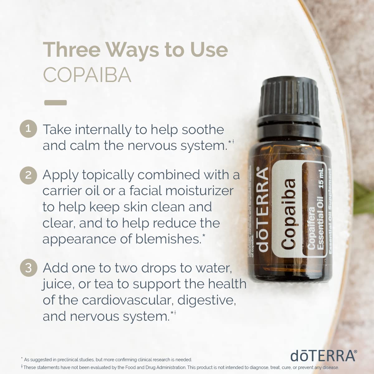 doTERRA Copaiba resina en árbol, muestra de origen sudamericano y pureza