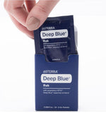 doTERRA Deep Blue Rub aplicación en antebrazo demostrando masaje localizado