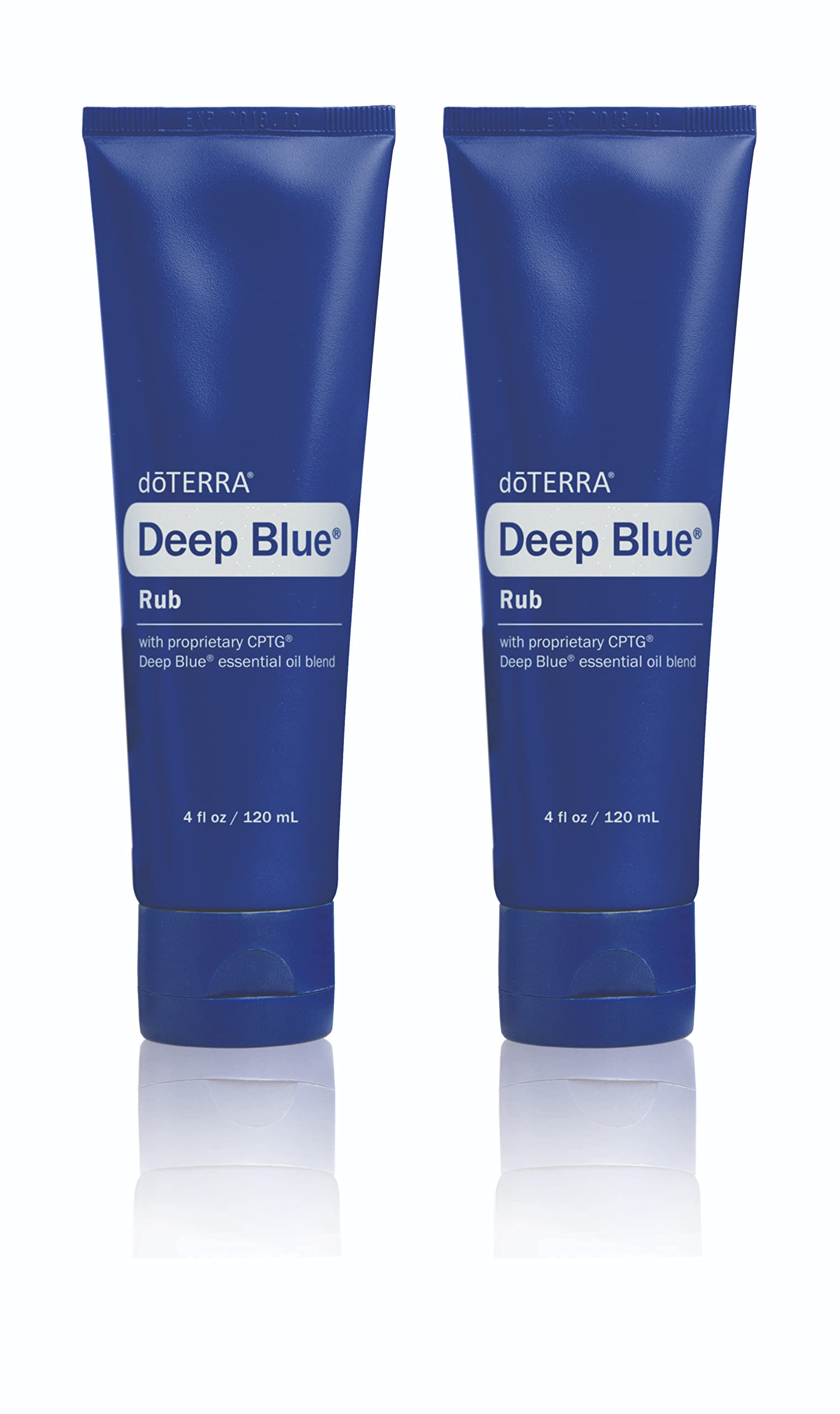 doTERRA Deep Blue Rub vista frontal con envase doble y etiquetado visible