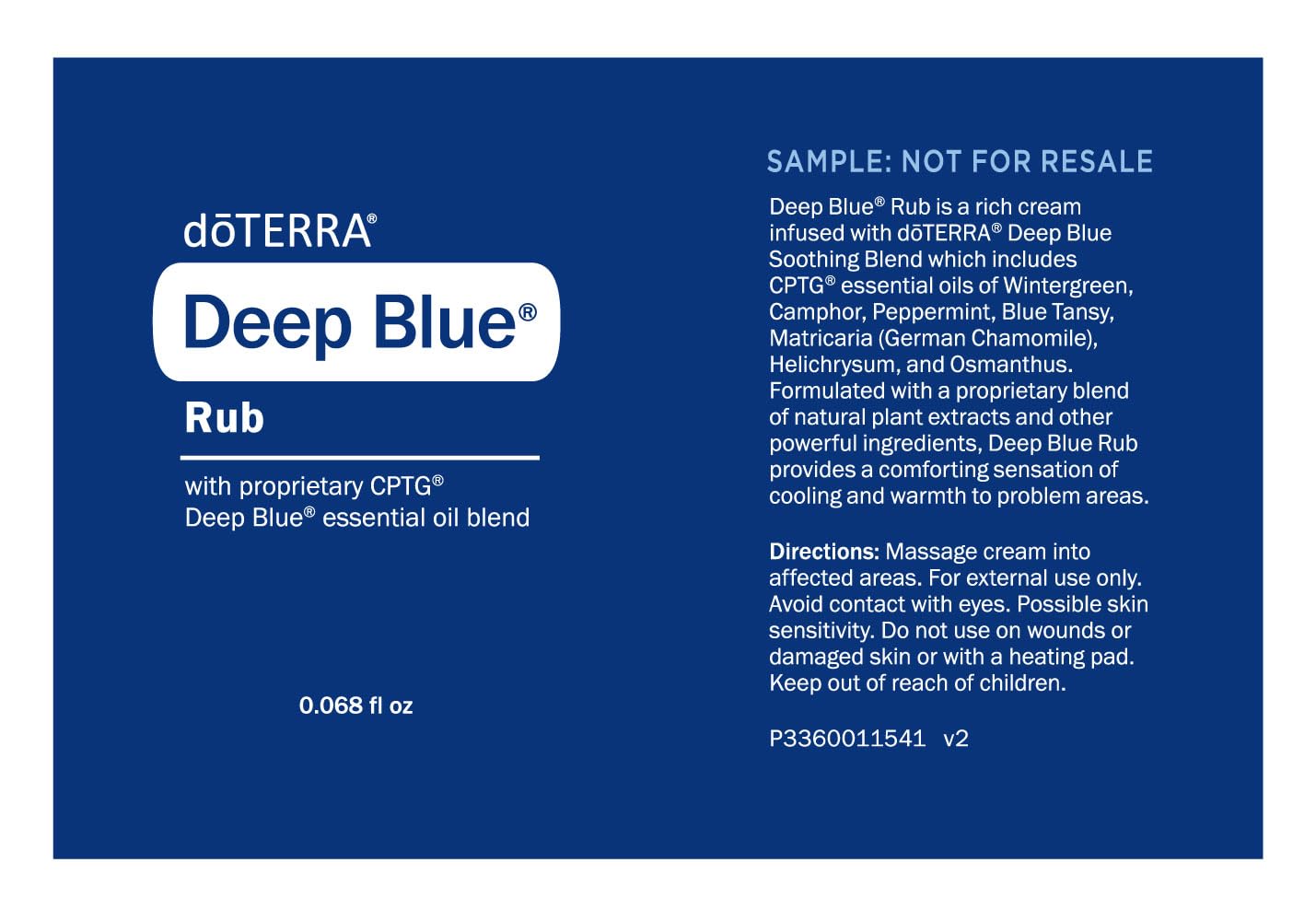 doTERRA Deep Blue Rub pack de 10 muestras ideal para compartir y probar