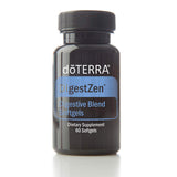doTERRA envase frontal de DigestZen softgels mostrando comodidad digestiva