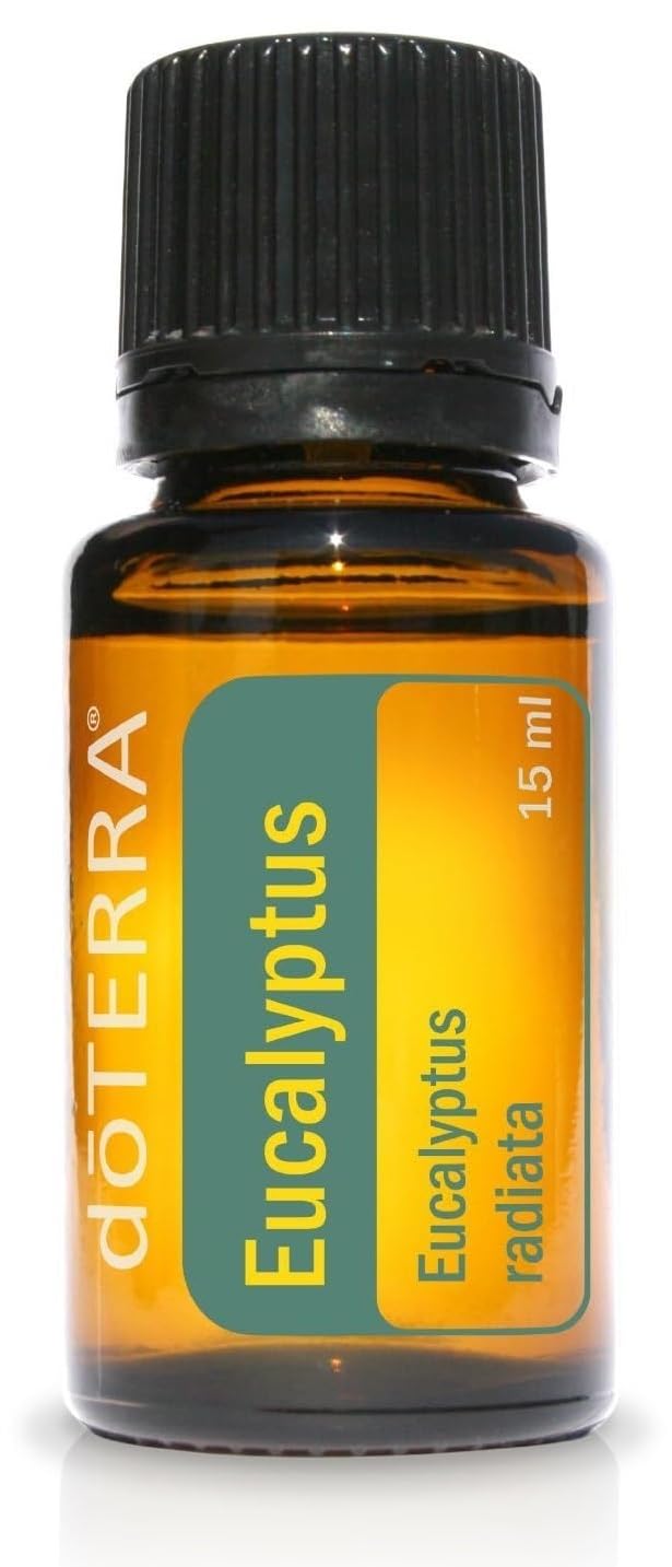 doTERRA botella de 15 mL sobre fondo neutro, tamaño visible