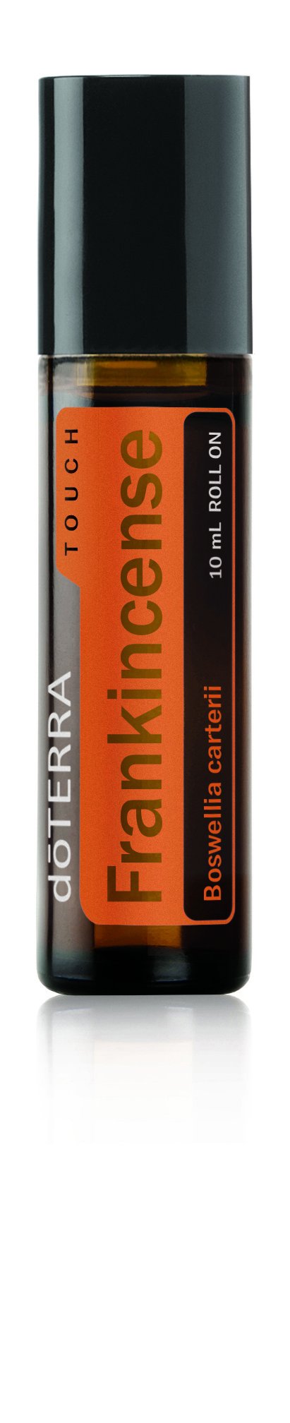 doTERRA frasco roll-on Frankincense Touch 10 mL visto de frente, práctico y listo para usar