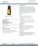 doTERRA etiqueta del producto con información de origen y método de extracción