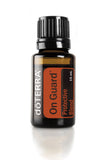doTERRA On Guard frente del envase mostrando botella compacta y práctico formato
