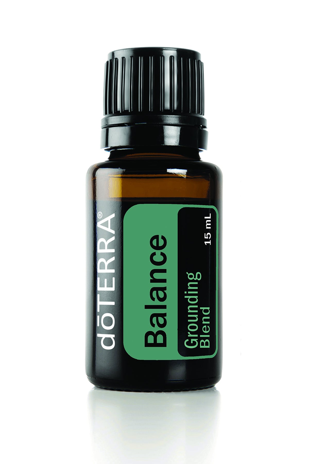 doTERRA imagen frontal del frasco mostrando etiqueta y beneficio de equilibrio