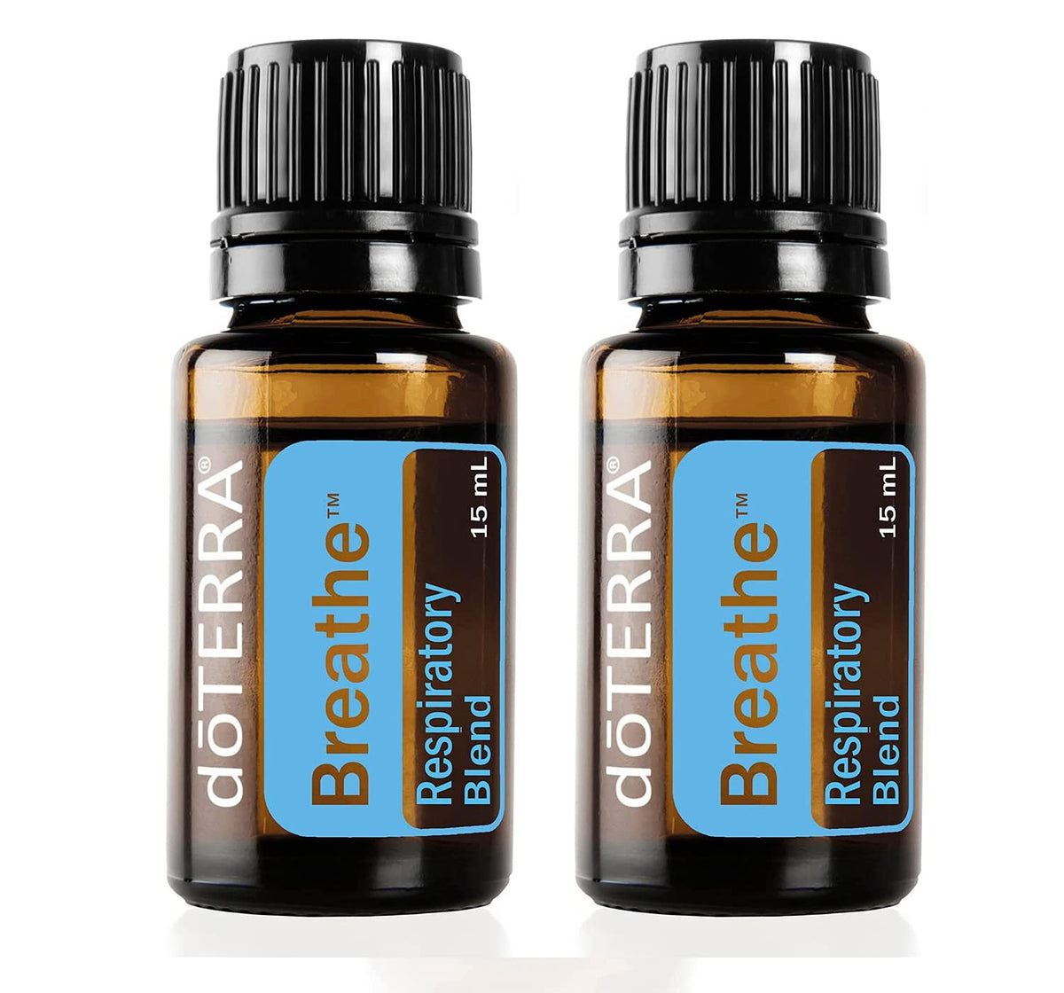 doTERRA frascos Breathe pack de 2 mostrando presentación y beneficio ambiental