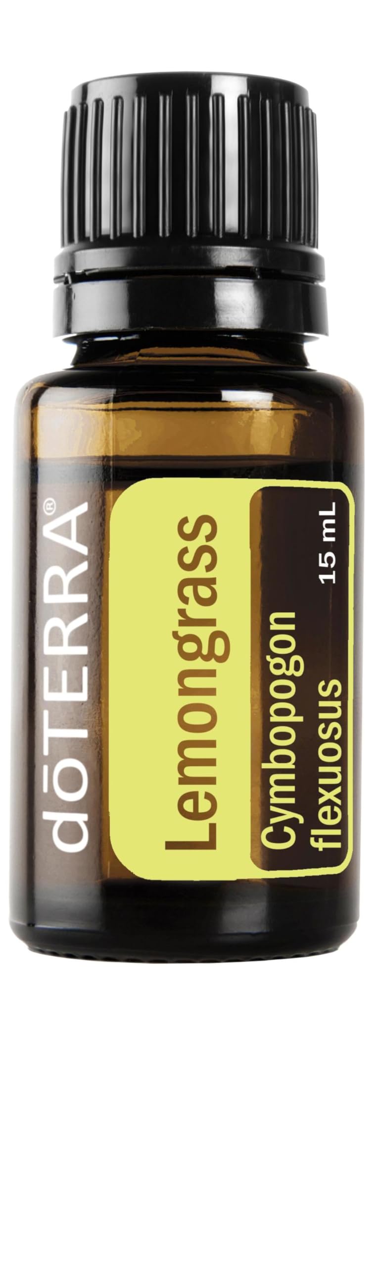 doTERRA botella frontal Lemongrass mostrando envase y beneficio purificante