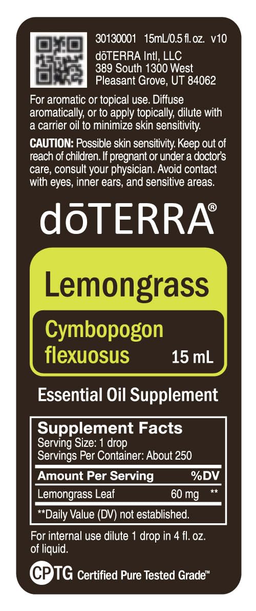 doTERRA ilustración de ingredientes Lemongrass destacando su pureza