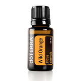 doTERRA frasco Wild Orange visto al frente, aroma cítrico revitalizante