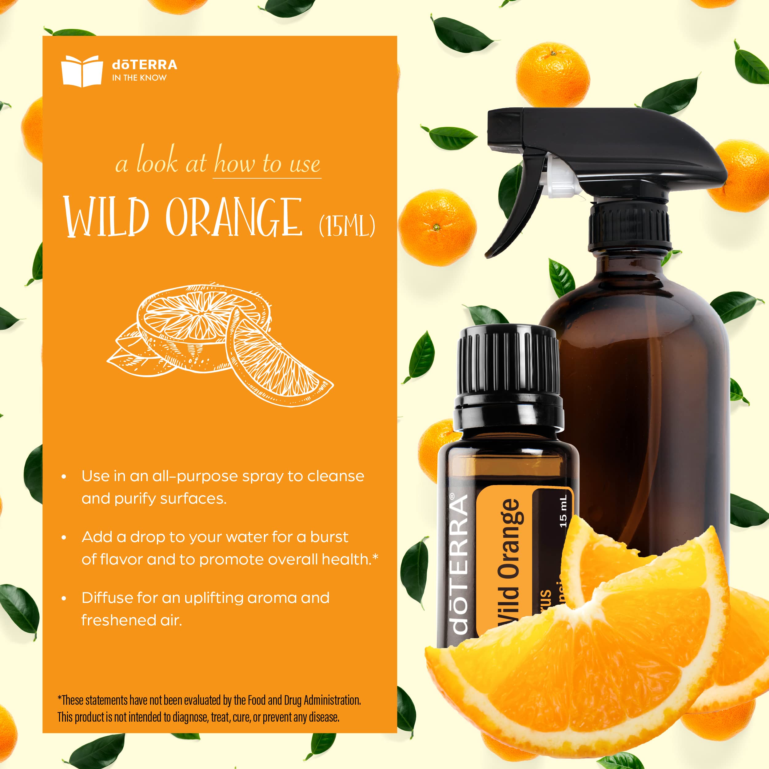 doTERRA Wild Orange junto a moneda para escala, tamaño práctico