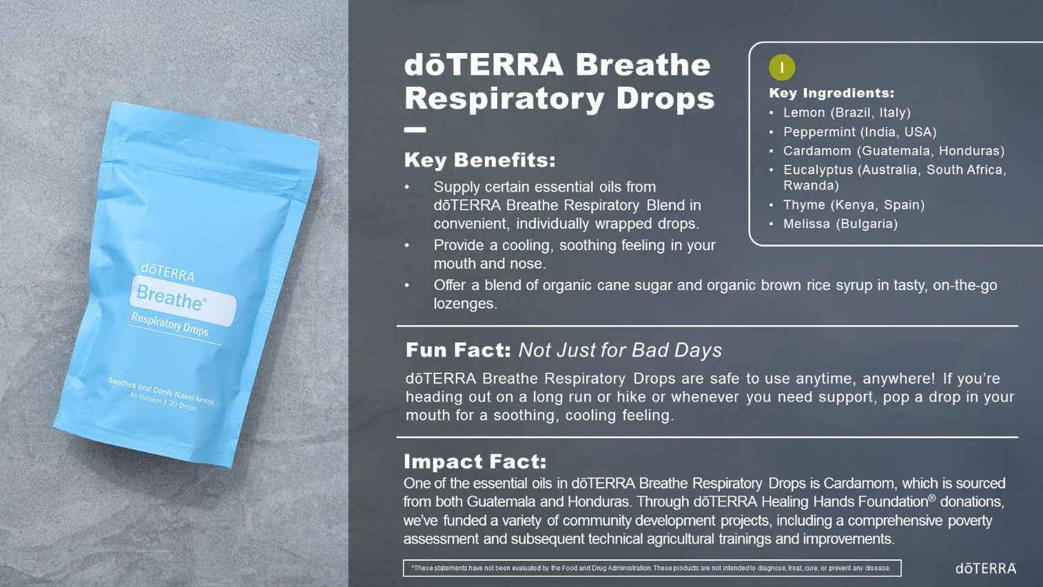 doTERRA Breathe envase abierto con pastillas visibles que facilitan un uso práctico
